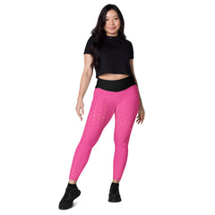 Geometric Line- Pinke Leggings mit Taschen