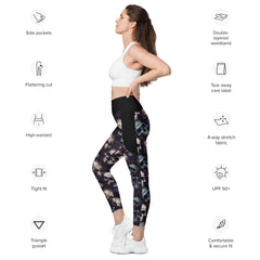 Schädelmuster Leggings mit Taschen