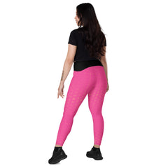 Geometric Line- Pinke Leggings mit Taschen