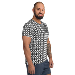 Geometric Line-Sport-T-Shirt für Herren