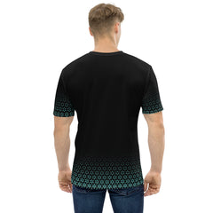 Geometric Line- Grünes Herren-T-Shirt