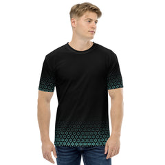 Geometric Line- Grünes Herren-T-Shirt