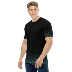 Geometric Line- Grünes Herren-T-Shirt