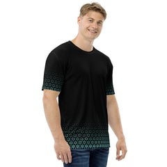 Geometric Line- Grünes Herren-T-Shirt