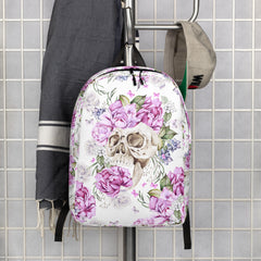 Schädel mit Blumen Rucksack hell