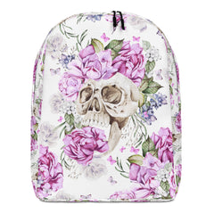 Schädel mit Blumen Rucksack hell