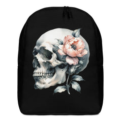 Art Line-Schädel mit Blume- Rucksack