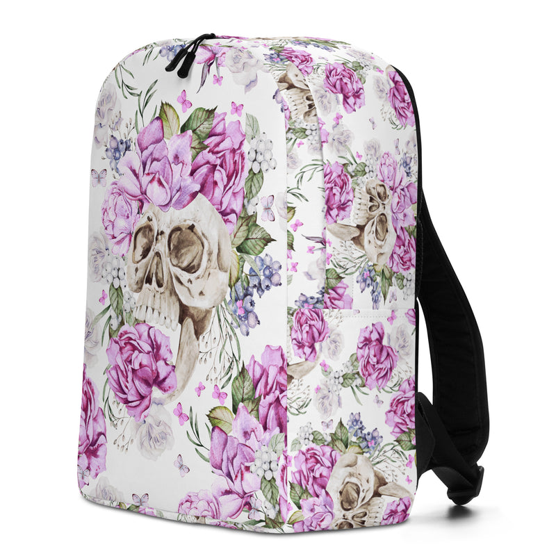 Schädel mit Blumen Rucksack hell