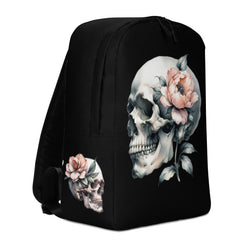 Art Line-Schädel mit Blume- Rucksack