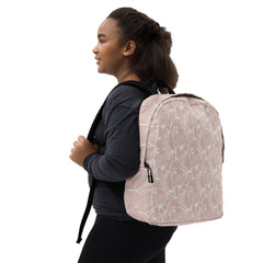 Rosa Rucksack mit Blumenmuster