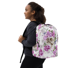 Schädel mit Blumen Rucksack hell