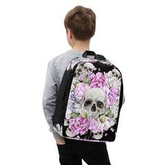 Schädel mit Rosen Rucksack