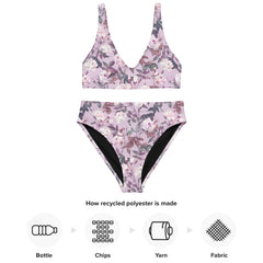 Rose Blumen High Waist Bikini (recycled)