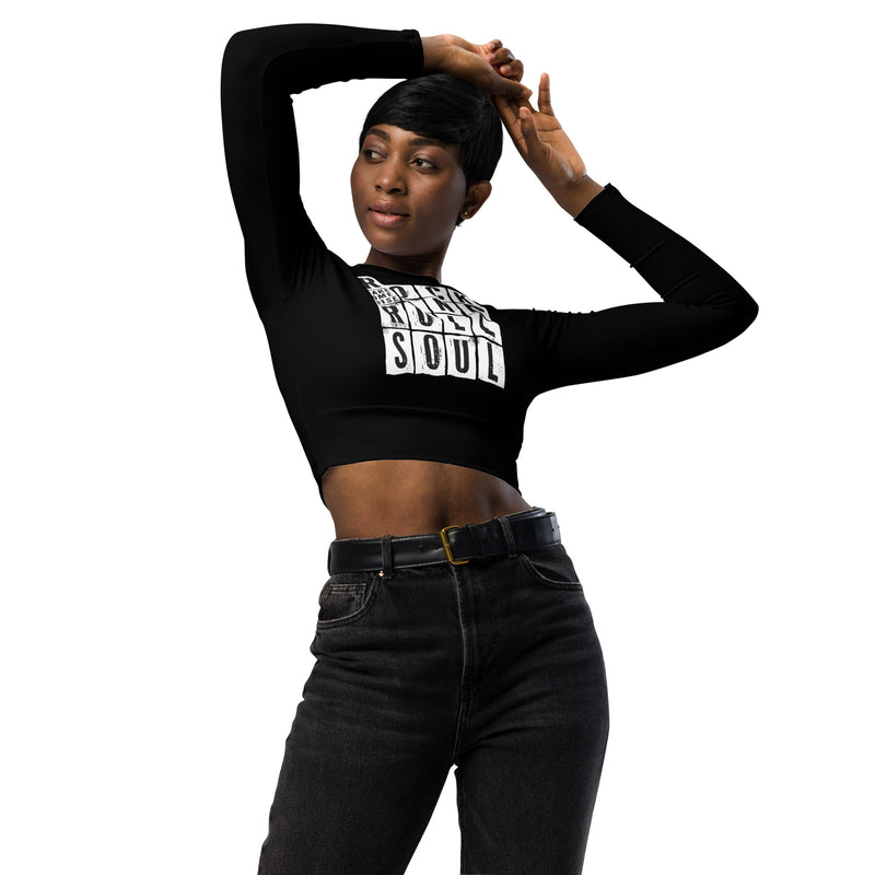 Rockstar Line-Recyceltes Langarm Crop Top