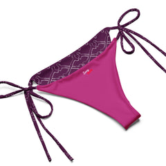 Violettes Knochen Muster Schnürbikini (recycelt)