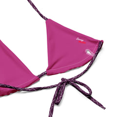 Violettes Knochen Muster Schnürbikini (recycelt)