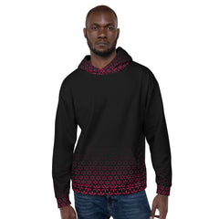 Geometric Line-Roter Kapuzenpullover