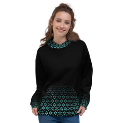 Geometric Line-Grüner Kapuzenpullover