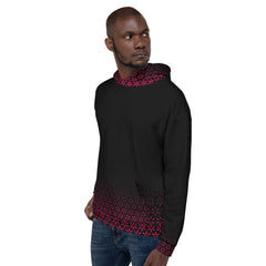 Geometric Line-Roter Kapuzenpullover