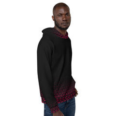 Geometric Line-Roter Kapuzenpullover