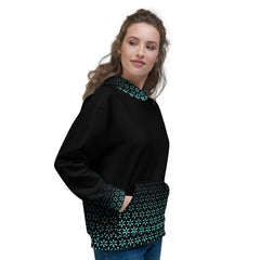 Geometric Line-Grüner Kapuzenpullover