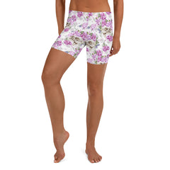 Schädel Blumen Muster Shorts