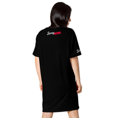 Black Line - T-Shirt-Kleid Schwarz