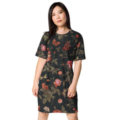 Rosen T-Shirt-Kleid