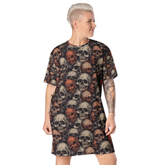 Schädel T-Shirt-Kleid