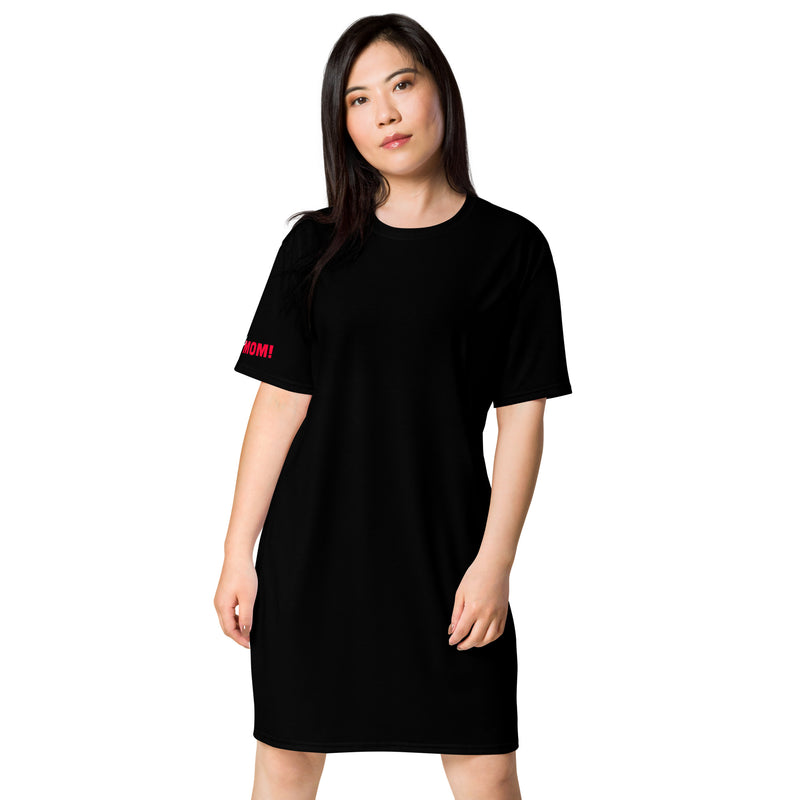 Black Line - T-Shirt-Kleid Schwarz