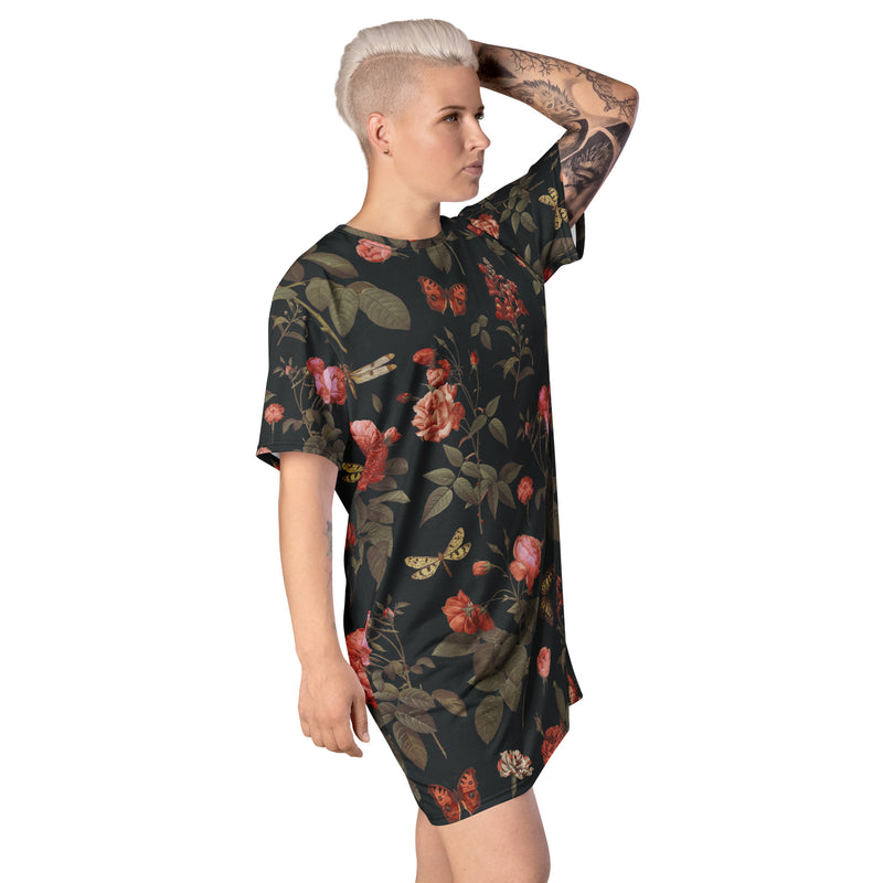 Rosen T-Shirt-Kleid