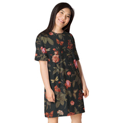 Rosen T-Shirt-Kleid