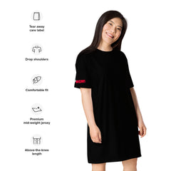 Black Line - T-Shirt-Kleid Schwarz