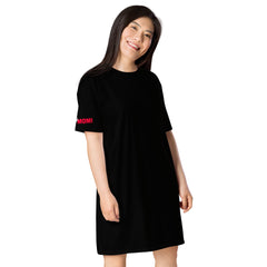 Black Line - T-Shirt-Kleid Schwarz