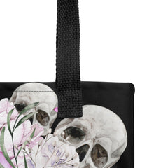 Schädel mit Rosen Stofftasche (klein)