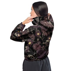 Dunkles Blumen Muster Windbreaker Jacke