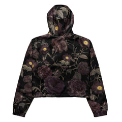 Dunkles Blumen Muster Windbreaker Jacke