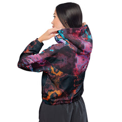 Art Line- Galaxy-Bauchfreier Damen-Windbreaker für Damen