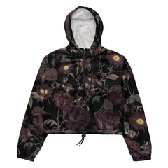 Dunkles Blumen Muster Windbreaker Jacke