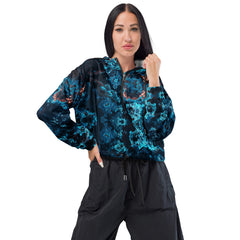 Art Line-Deep Blue See-Bauchfreier Damen-Windbreaker für Damen