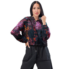 Art Line- Galaxy-Bauchfreier Damen-Windbreaker für Damen