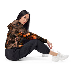 Art Line- Tigerauge Muster-Bauchfreier Damen-Windbreaker für Damen