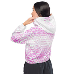 Geometric Line-Bauchfreier Damen-Windbreaker