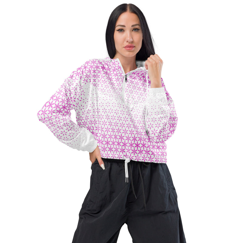 Geometric Line-Bauchfreier Damen-Windbreaker