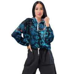 Art Line-Deep Blue See-Bauchfreier Damen-Windbreaker für Damen