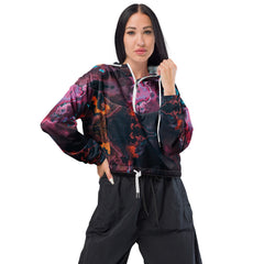 Art Line- Galaxy-Bauchfreier Damen-Windbreaker für Damen