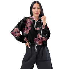 Blumenmuster-Bauchfreier Damen-Windbreaker für Damen