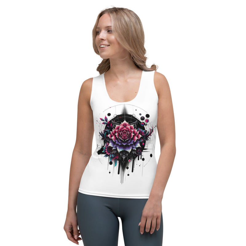 Art Line-Blumen-Tank-Top