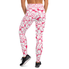 Pinke Rosen Yoga-Leggings