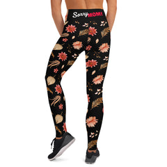 Herbstblumen-Yoga-Leggings